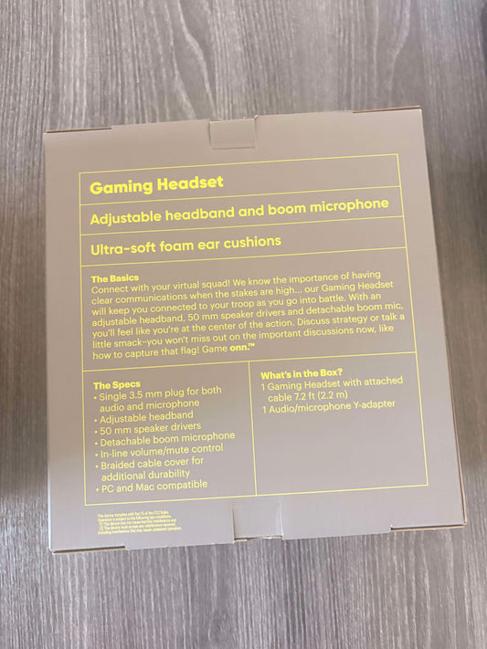 onn. Over-Ear Gaming Headset, Built-in Mic for PC, 6 ft Cable, Black - Shop Market Deals