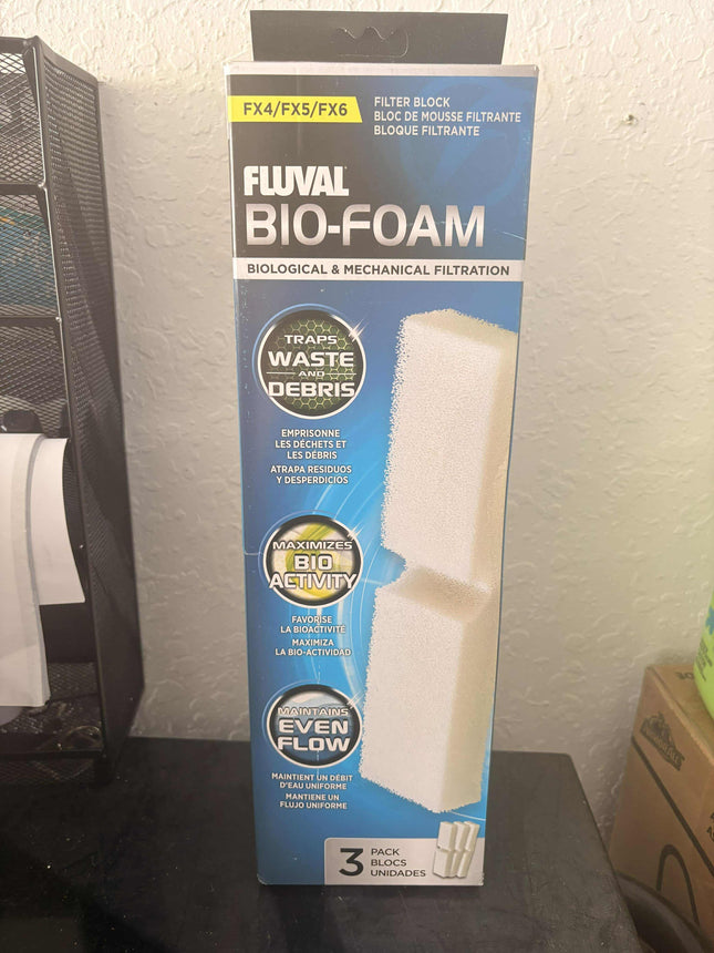 Retro Aquatics FX4/FX5/FX6 Bio Foam 3-pack filter media with bio foam blocks for aquarium filtration setup.