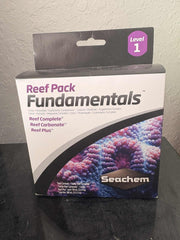 Seachem Reef Pack Fundamentals fish and aquatic life reef water treatment bottle by Retro Aquatics, 3.3 oz.