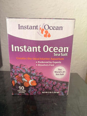 Retro Aquatics Instant Ocean sea salt for 10-gallon aquarium, showing the salt mix package with label and product details.
