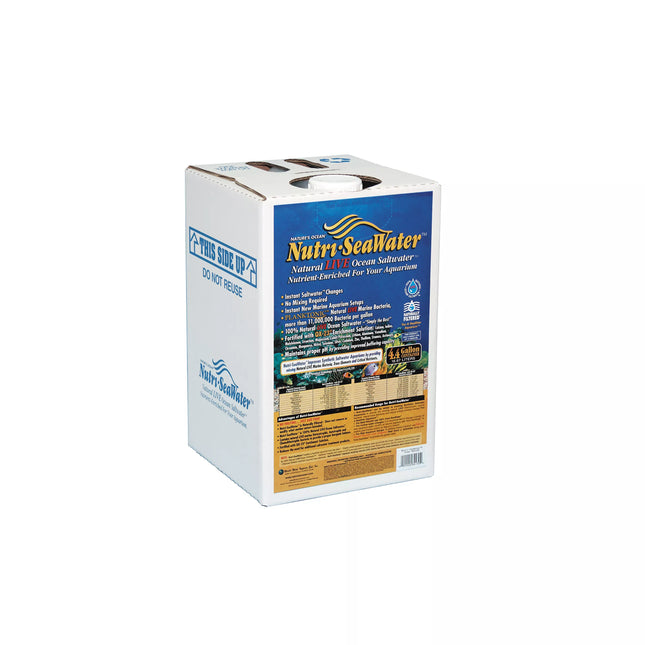 Bottle of Retro Aquatics Nature's Ocean Nutri-Seawater for marine aquarium hydration and water quality maintenance.