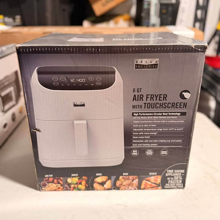 Small 6-quart air fryer from Shop Market Deals, compact kitchen appliance with digital controls and non-stick basket.