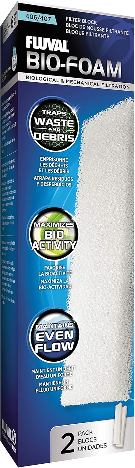 Fluval Bio-Foam filter media for Aquatics 406/407, showing a close-up of the biological filtration foam used in aquarium filters