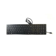 HP 320K wired black keyboard with standard QWERTY layout, compatible with Windows 10 and 11, USB connection, sleek slim design