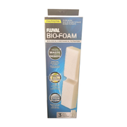 Three-pack of Retro Aquatics FX4, FX5, and FX6 Bio Foam filters in white for aquarium filtration systems.