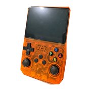 White retro handheld game console from Shop Market Deals with colorful buttons and a compact design for portable gaming.