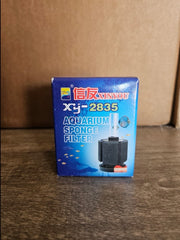 Aquarium sponge filters by Retro Aquatics, showing compact foam filtration units with airlift tubes