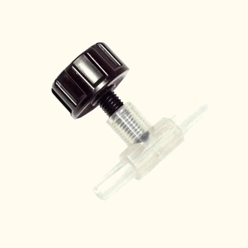 Close-up of a Ziss premium air valve showing its metallic body and valve mechanism for efficient air flow control.