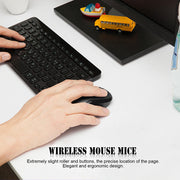 Teal Simba wireless mini optical mouse with 1000 DPI, compact tech accessory, showing the mouse's black body and scroll wheel.