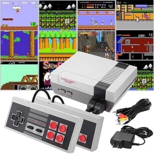 Mini vintage retro TV game console by Shop Market Deals with colorful buttons and screen, anniversary edition, for classic gaming.
